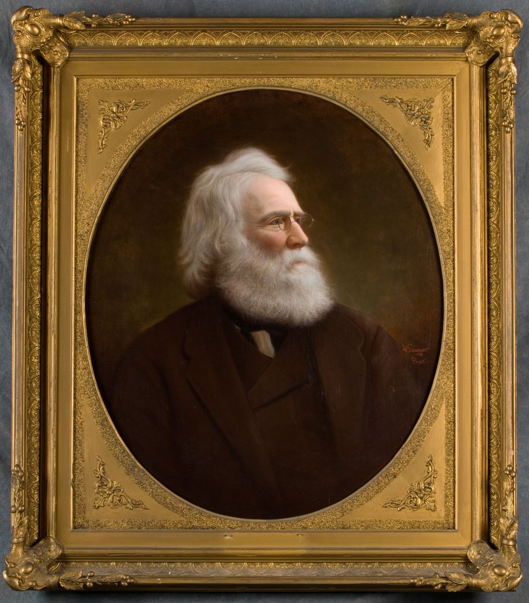 Un portrait d'un homme à la barbe blanche exposé au Musée canadien de l'histoire à Ottawa.