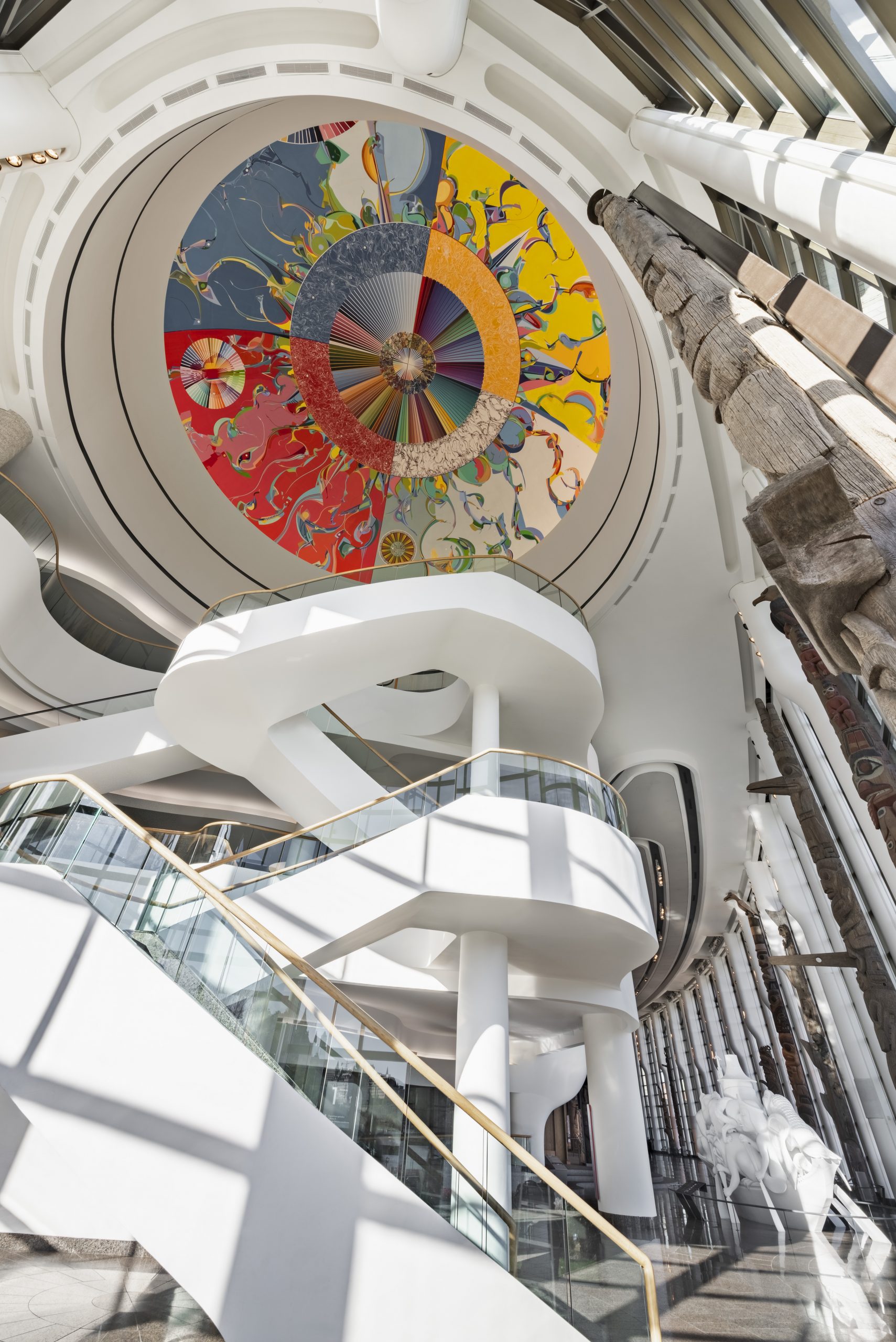 Un plafond circulaire au Musée canadien de l'histoire à Ottawa.